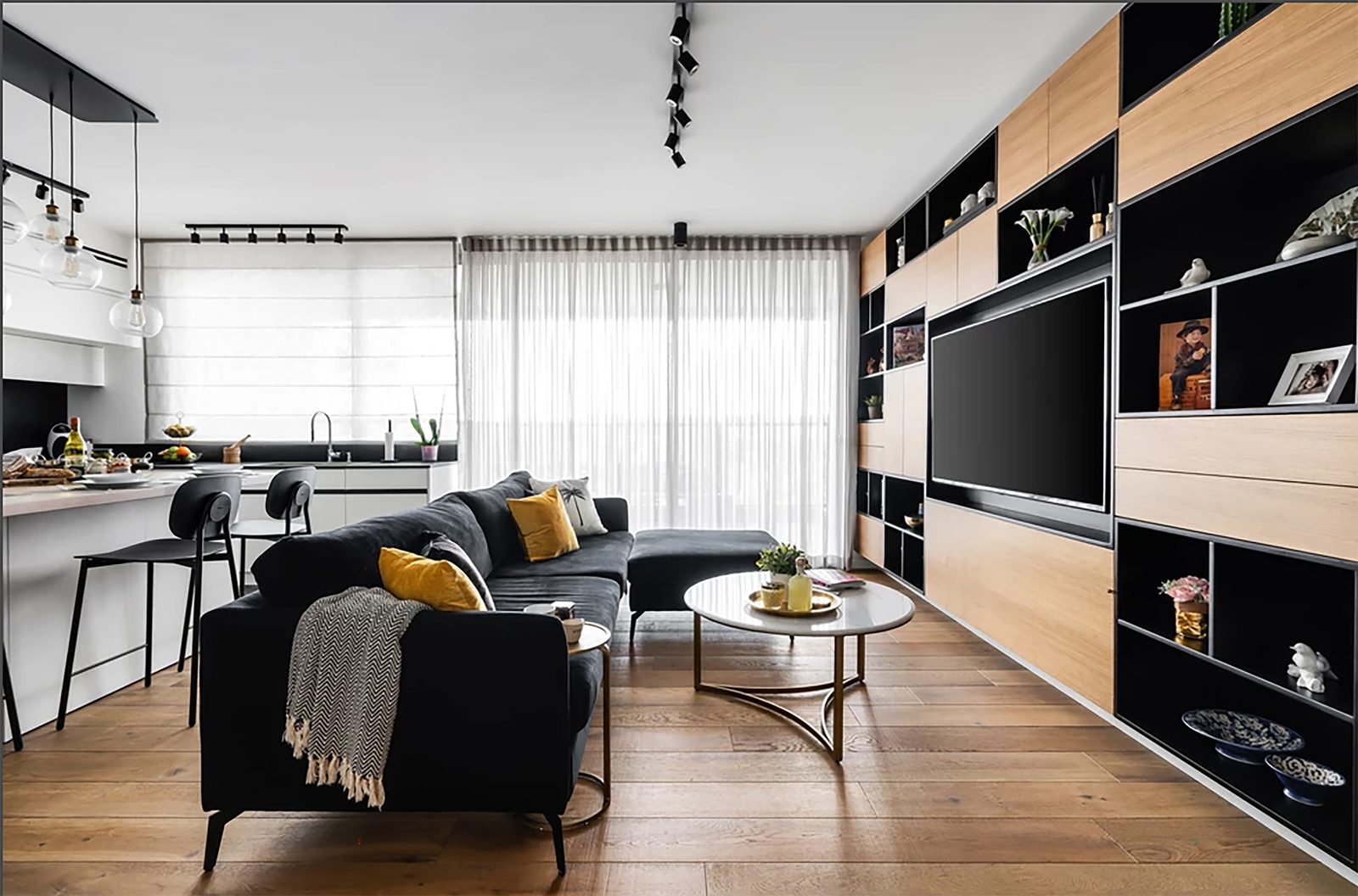 Open-concept living and kitchen renovation